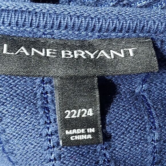 Lane Bryant Peplum Waffle Open Knit Long Length Top Sweater 3/4" Sleeve Textured - Picture 7 of 9